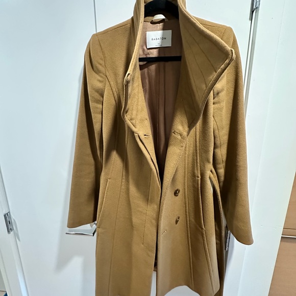 Aritzia Babaton Connor Wool Coat Size XS Tan Colour - Picture 12 of 13